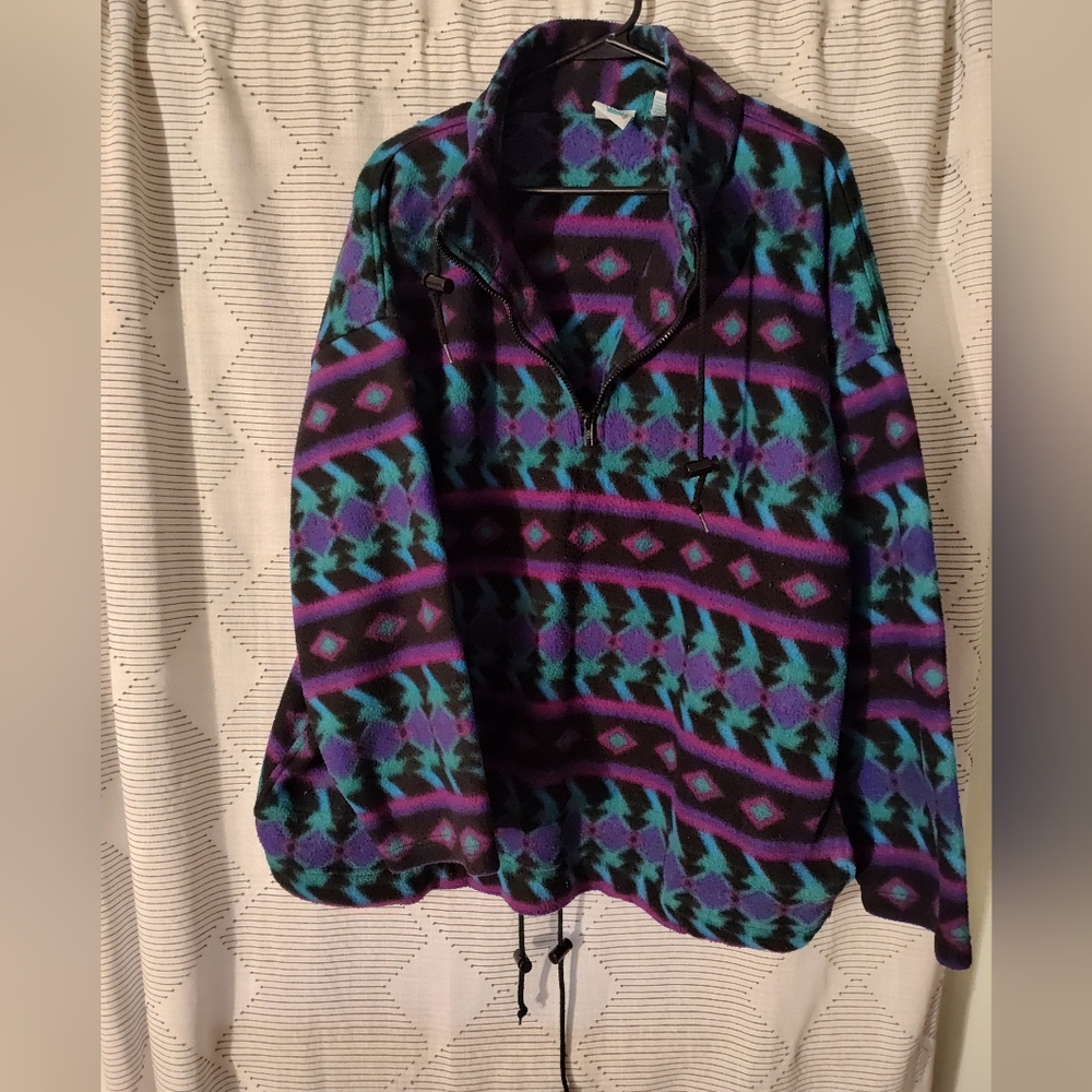 Vintage 90's First Run Retro Geometric Aztec Pullover Hoodie